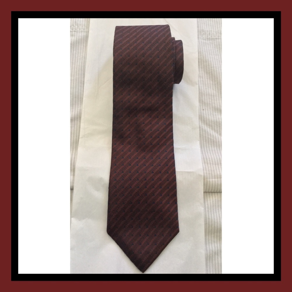 XMI hand made silk tie EUC classic stripe print